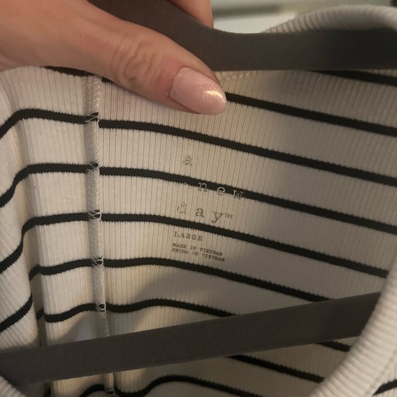 Striped High-Neck Ribbed Dress - Picture 3 of 5